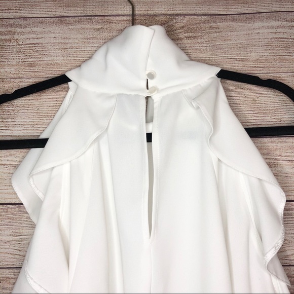 Topshop Cold Shoulder Ruffle Top - Picture 6 of 8